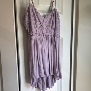 Lace-Trim Lavender Corset Top Flowy Camisole